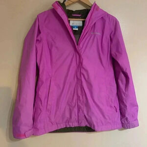 Columbia bright purple rain Omni tech jacket water resistant | size small